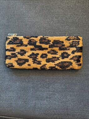 Nieman Marcus beaded animal print clutch
